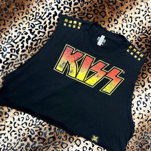 Kiss Studded Crop Tank | Rock N Roll Clothing