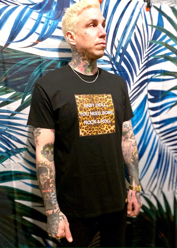Baby Doll You Need Some Rock N Roll Leopard Print Graphic T Etsy