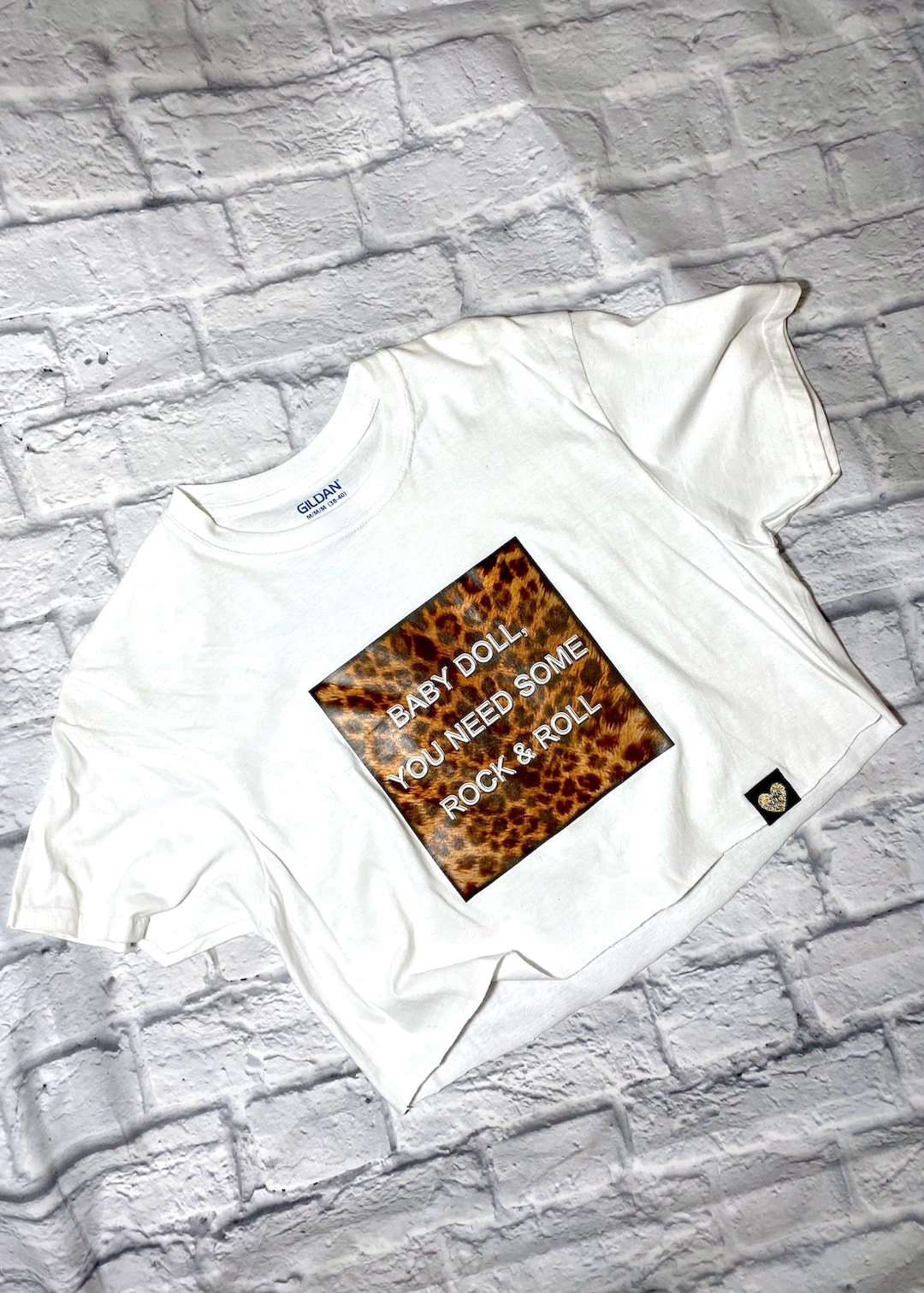 Baby Doll You Need Some Rock N Roll Leopard Print Crop Top Etsy