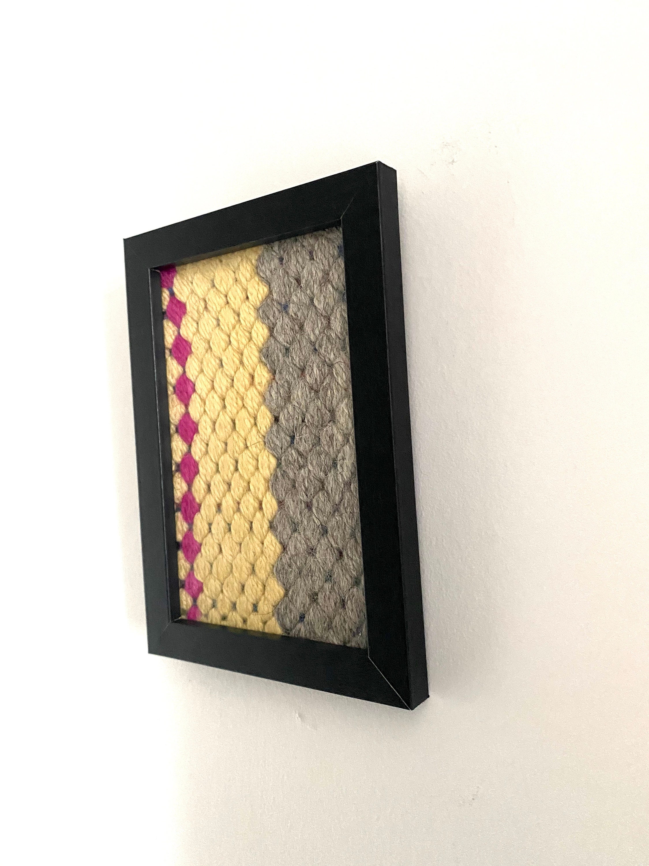 Framed Woven Wall Hanging Handwoven Textile Art Wall Decor British Wool
