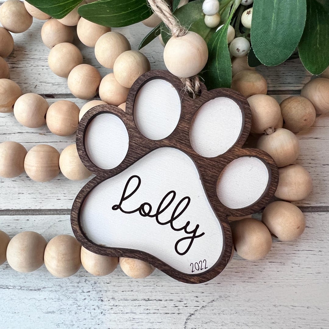 Personalized Dog Ornament | Dog Paw | Cat Paw | Dog Name Ornament | Pet ...