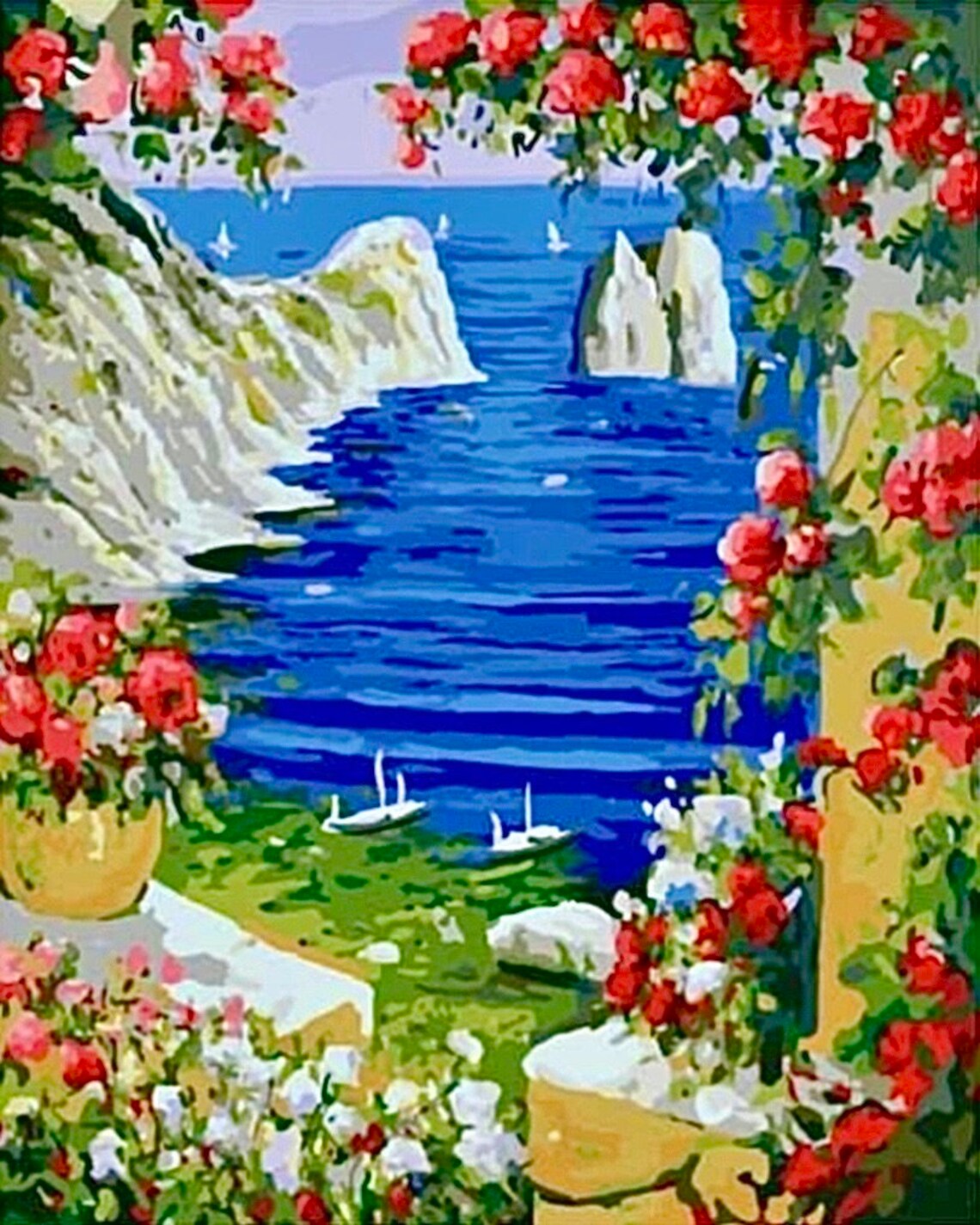 Måla Paint by Number Kit for Adults Rolled Canvas No Etsy