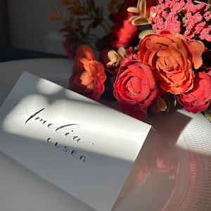 BLANC - Marque-places manuscrits