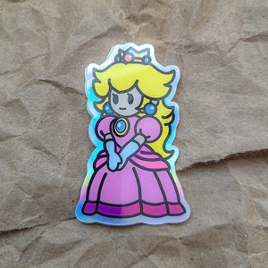 Paper Princess Peach Mini Holographic Sticker
