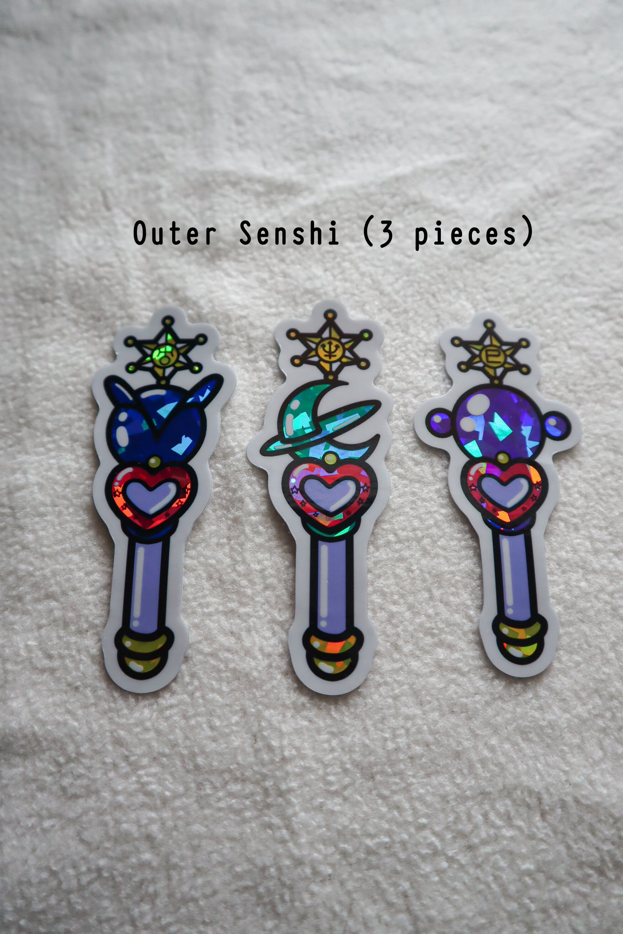Outer Senshi Wand Glitter Sticker