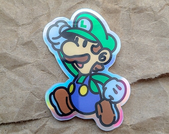 Paper Luigi Mini Holographic Sticker