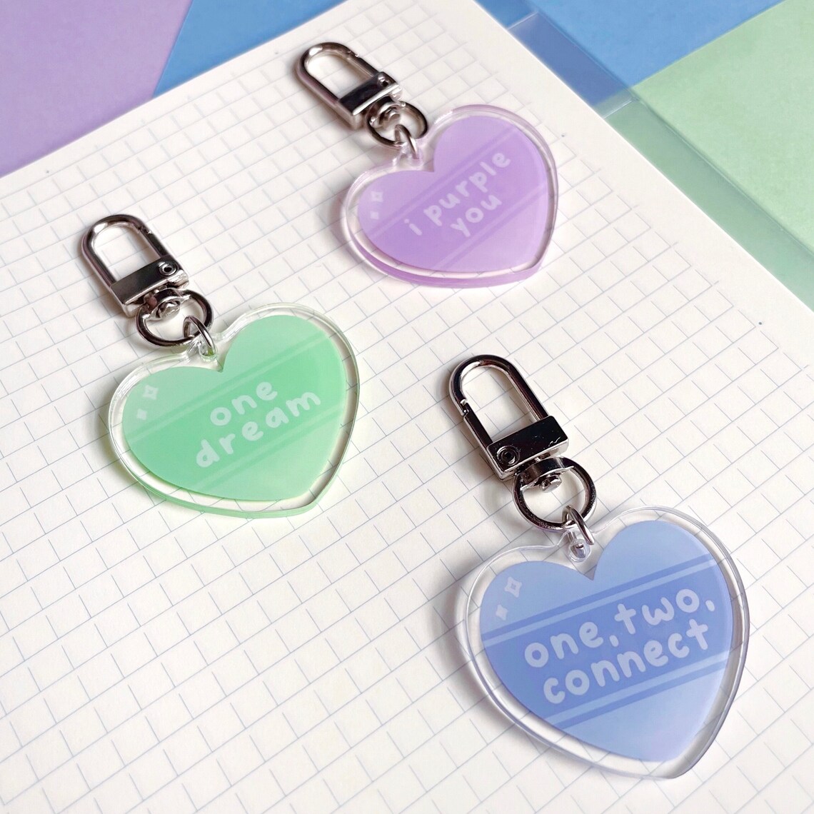 SET BTS / TXT / Enhypen DoubleSided Acrylic Heart