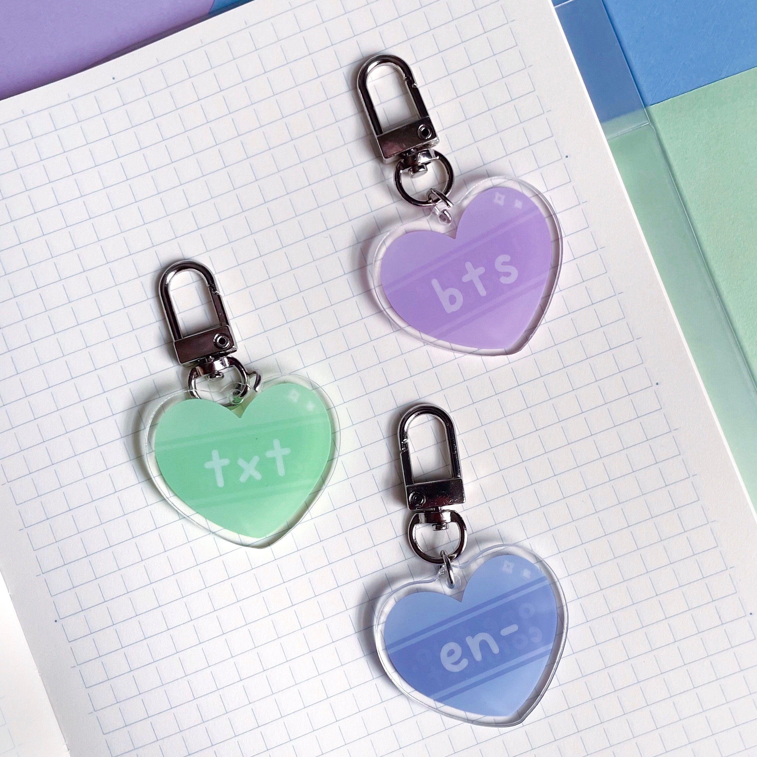 SET BTS / TXT / Enhypen DoubleSided Acrylic Heart
