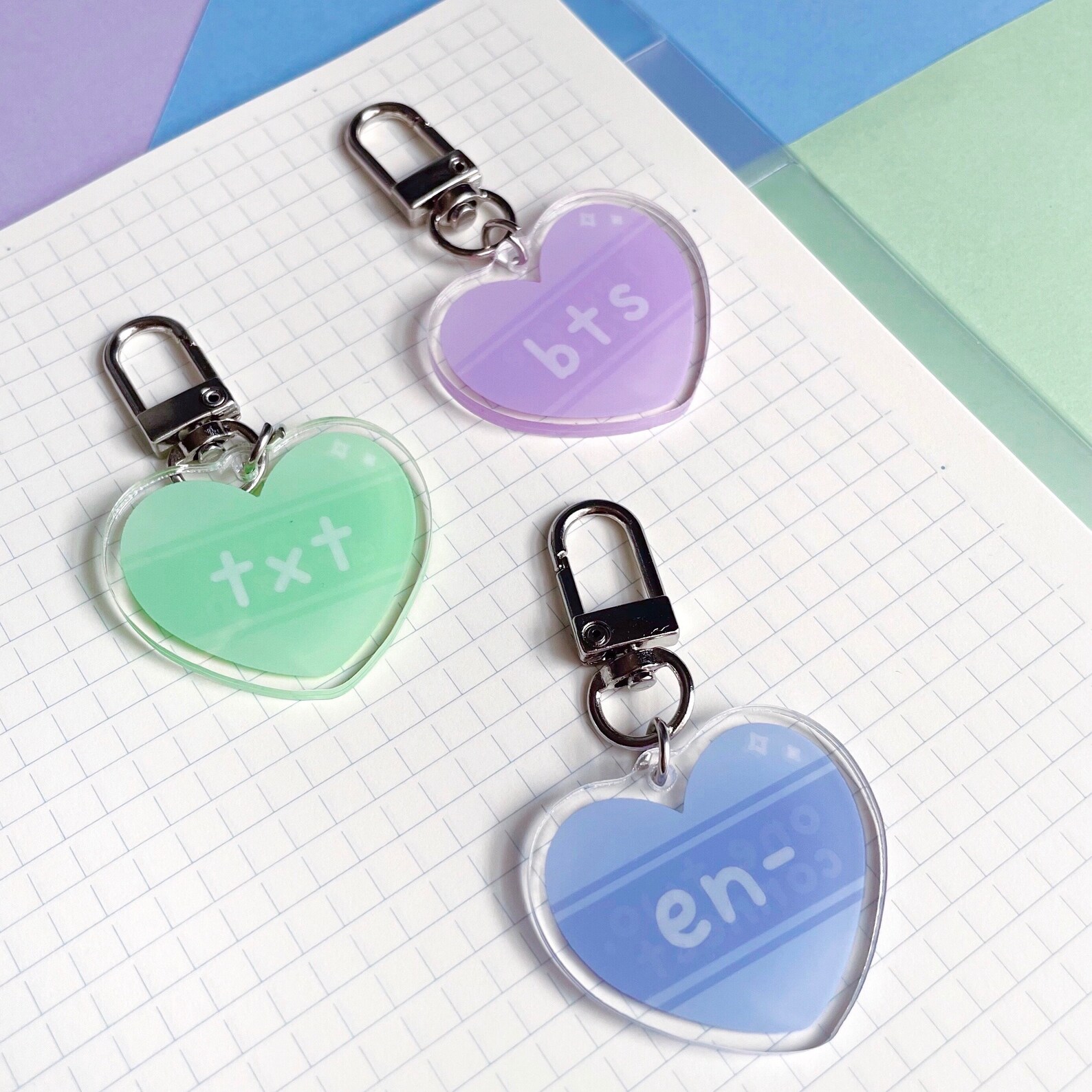 SET BTS / TXT / Enhypen DoubleSided Acrylic Heart