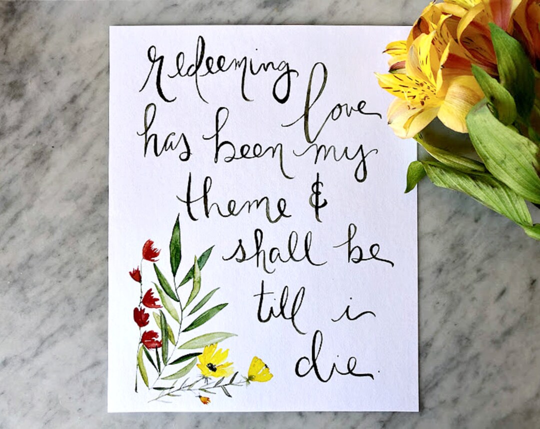 Redeeming Love Print Bible Verse Wall Art, Christian Gift, Scripture