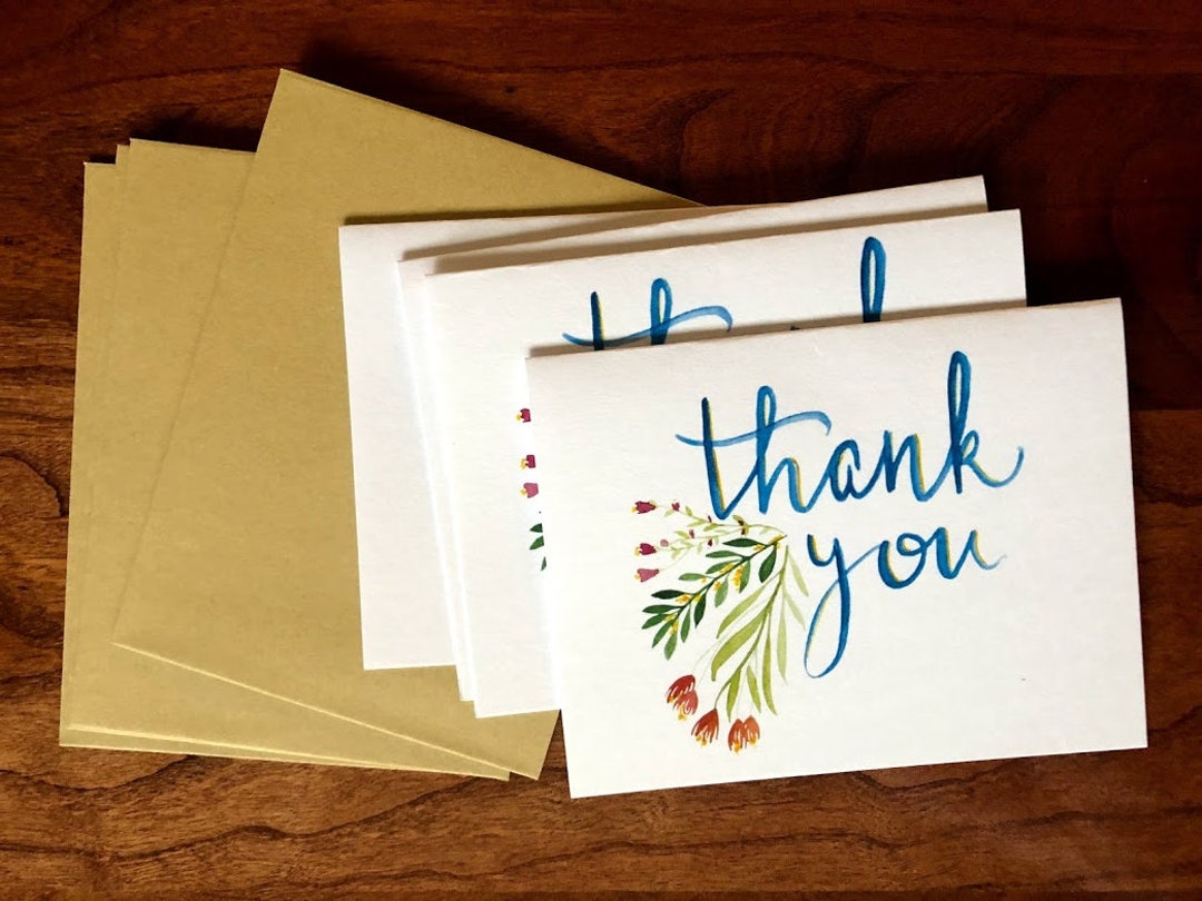 Thank You Cards | Greeting Cards, Set of 4 With Envelopes, Stationery ...