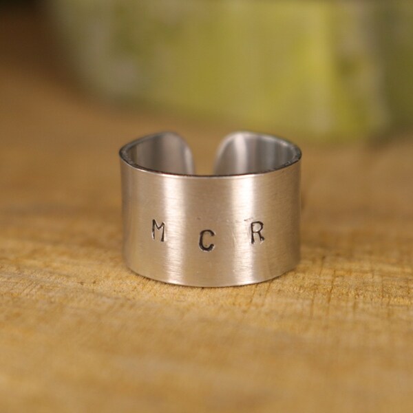 MCR Ring | My Chemical Romance My Chem Gerard Way Frank Iero Ray Toro Mikey Way | Aluminum Hand Stamped Ring