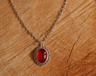 Gothic Blood Red Cameo Necklace | Alternative Goth Emo Alt Three Cheers MCR Inspired