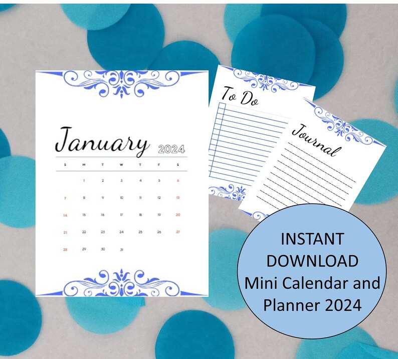 2024 Mini Calendar, 2024 Mini Planner, Dated Calendar for 2024 Etsy