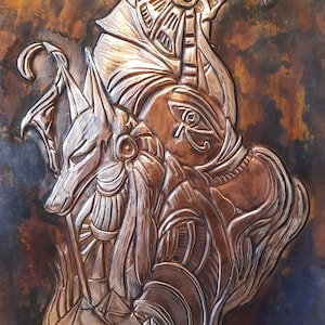 Two powerful Egyptian Gods Horus and Anubis