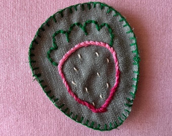 Strawberry Patch - Hand Embroidered