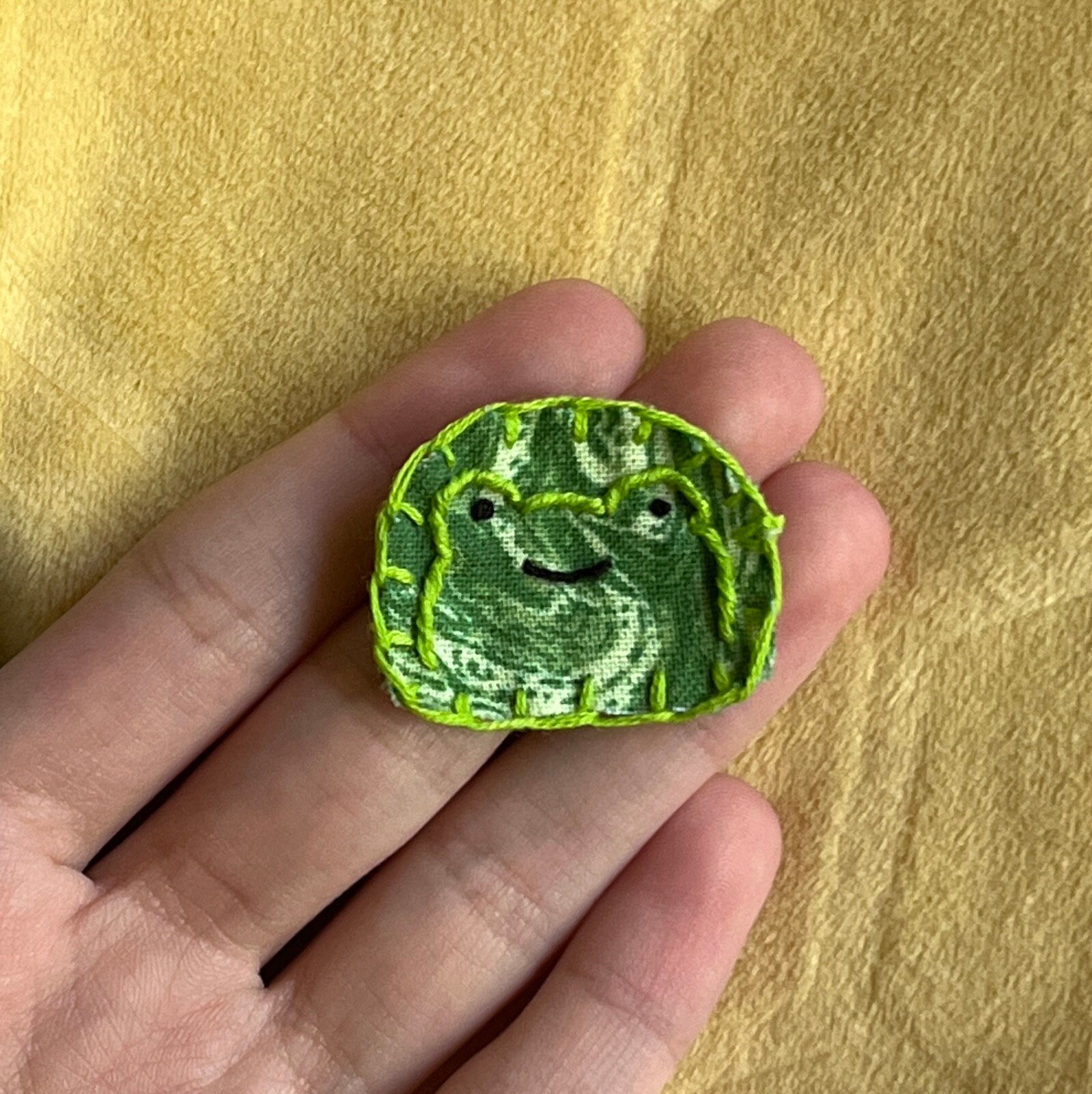 Frog Patch - Hand Embroidered - Etsy