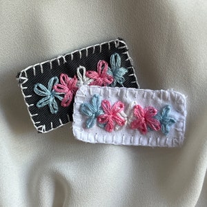 Trans Flag Flower Patch - Hand Embroidered