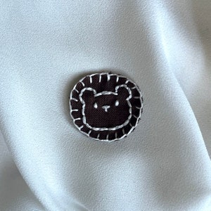Bear Face Patch - Hand Embroidered