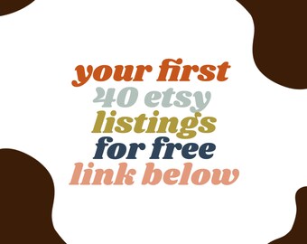 40 Kostenlose Etsy Einträge beim eröffnen eines neuen Etsy Shops ! 40 kostenlose listings.  Kostenlos der link dazu ist in der beschreibung