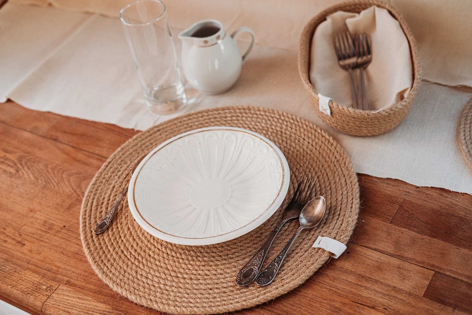 Jute Round Placemats Set of 4rustic Place Mats for Farmhouse Etsy