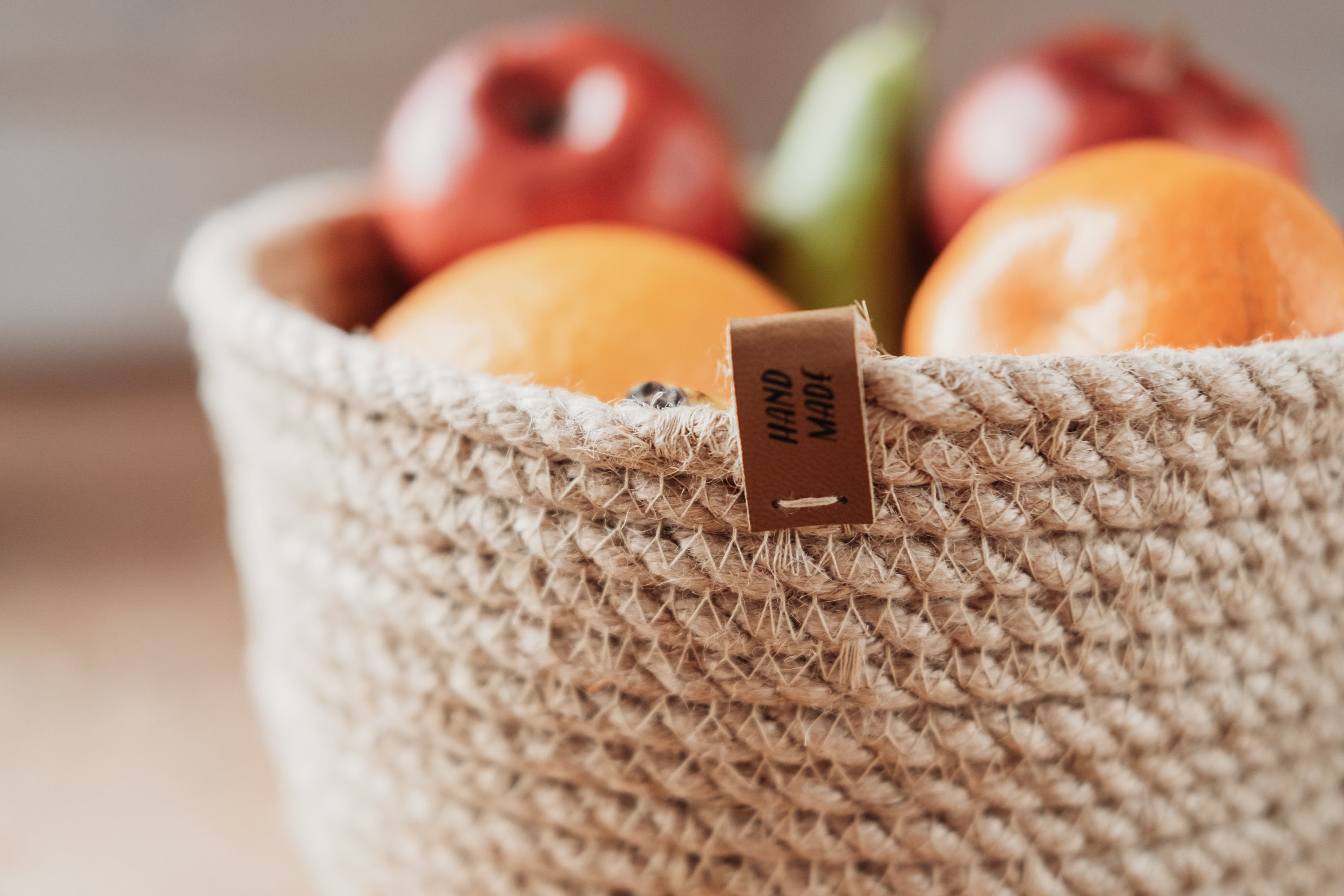 Jute fruit basket. Storage basket handsewn from natural jute Etsy