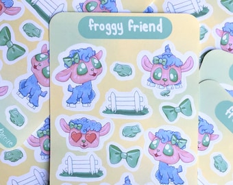Froggy Friend Sticker Sheet - Cute Sheep Stickers for your Bullet Journal, Planner, Scrapbook, Notebooks, Decoration, and More
