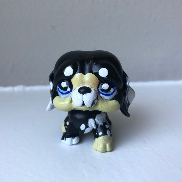 Lps Custom St. Bernard Puppy Dog (Hand Painted Art Figure for Display)