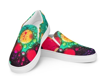 Psychedelic Men’s slip-on canvas shoes