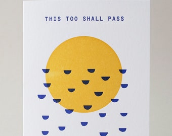 Ocean This Too Shall Pass Greeting Card, Letterpress Printed