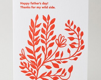 Wild Side Father's Day Greeting Card, Letterpress Printed