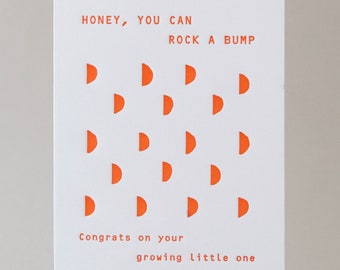 Rock A Bump Card, Letterpress Printed