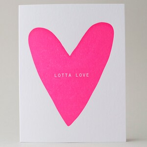 Neon Love Greeting Card, Letterpress Printed image 1