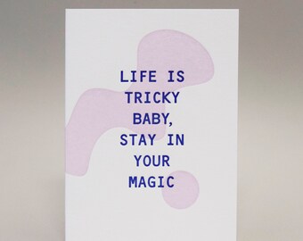 Tricky Baby Card, Letterpress Printed