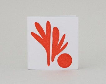 Red Grow Mini Enclosure Card, Letterpress Printed