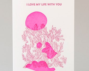 Love my Life Card, Letterpress Printed