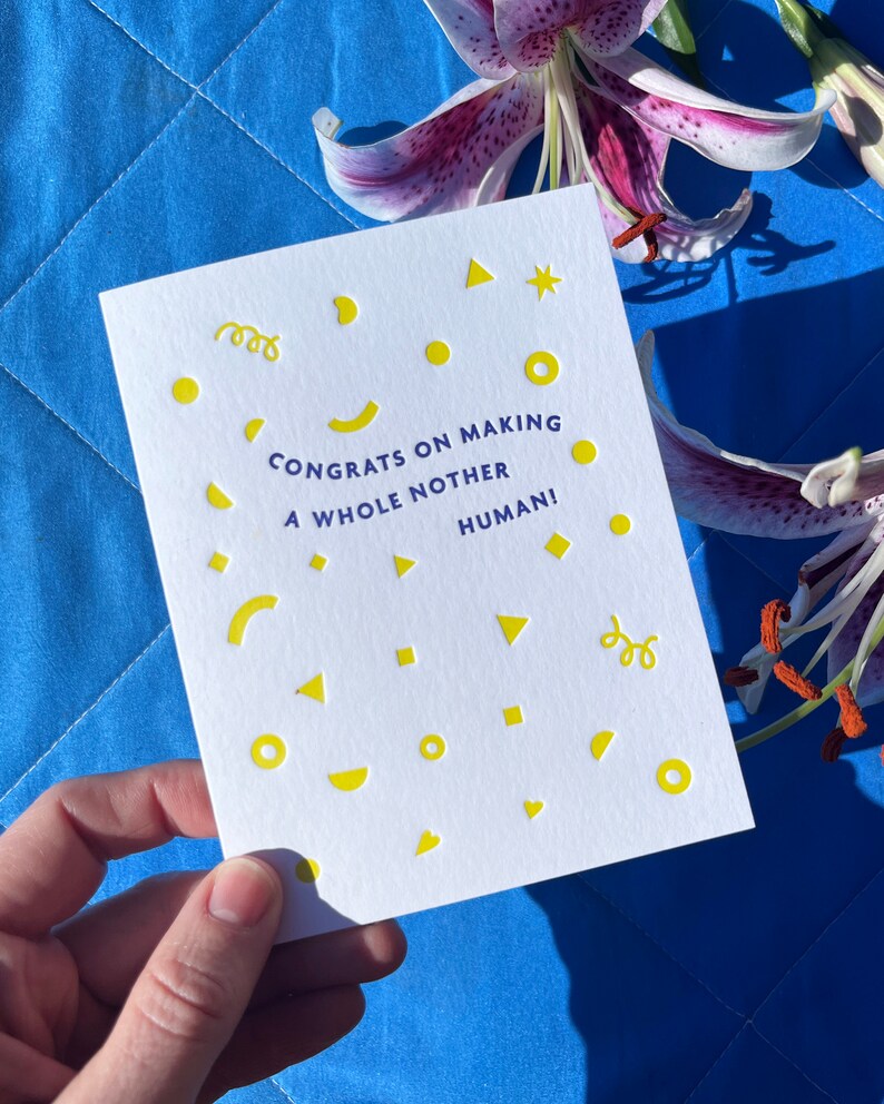 Nother Human Congrats Confetti Card, Letterpress Printed image 2