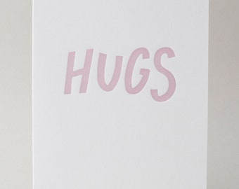 Hugs Empathy Greeting Card, Letterpress Printed