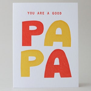 Good Papa Greeting Card, Letterpress Printed