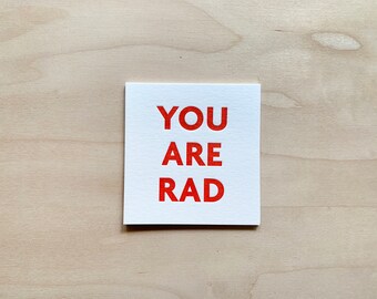 You Are Rad Card Etsy