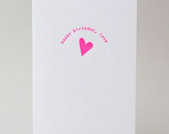 Alles Gute zum Geburtstag Liebe Grußkarte, Letterpress gedruckt