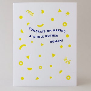 Nother Human Congrats Confetti Card, Letterpress Printed image 1