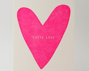 Lotta Love Letterpress Printed Postcard
