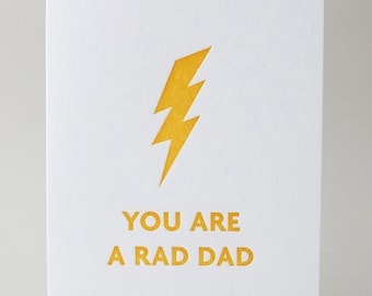 Rad Dad Father's Day Greeting Card, Letterpress Printed