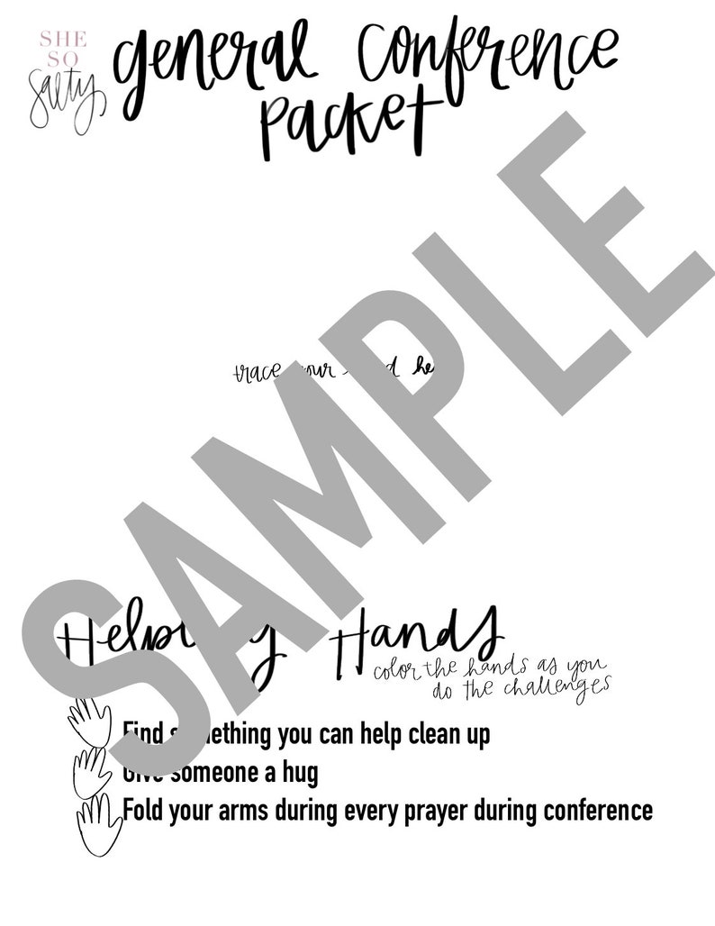 LDS General Conference Packet for KIDS 26 Pages Etsy