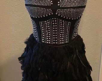 black feather outfit