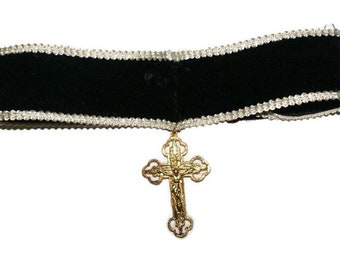 Collier Ras De Cou Ancien Dentelle Camée - Neuf Sans Emballage