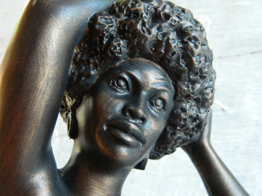 Vintage Black Nude Woman Sculpture Universal Statuary African American