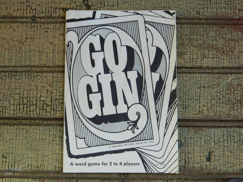 1968 Vintage Ideal Go Gin Card Game Family Night Word Guessing Intrigue