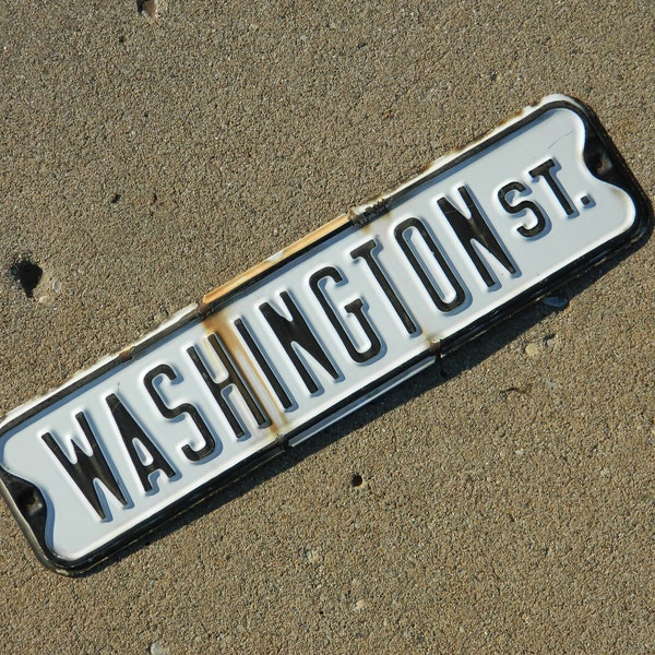 Vintage Washington St. porcelain street sign